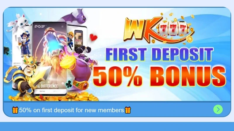 50% on first deposit for new members