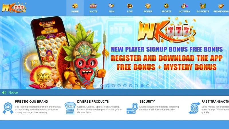 Promotions for New Players at WK777 Online Casino